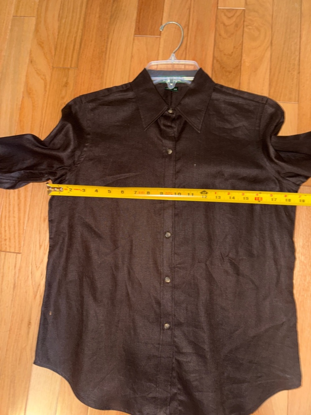 Lauren Ralph Lauren Women's Dark Brown Button Down Shirt - Picture 4 of 6